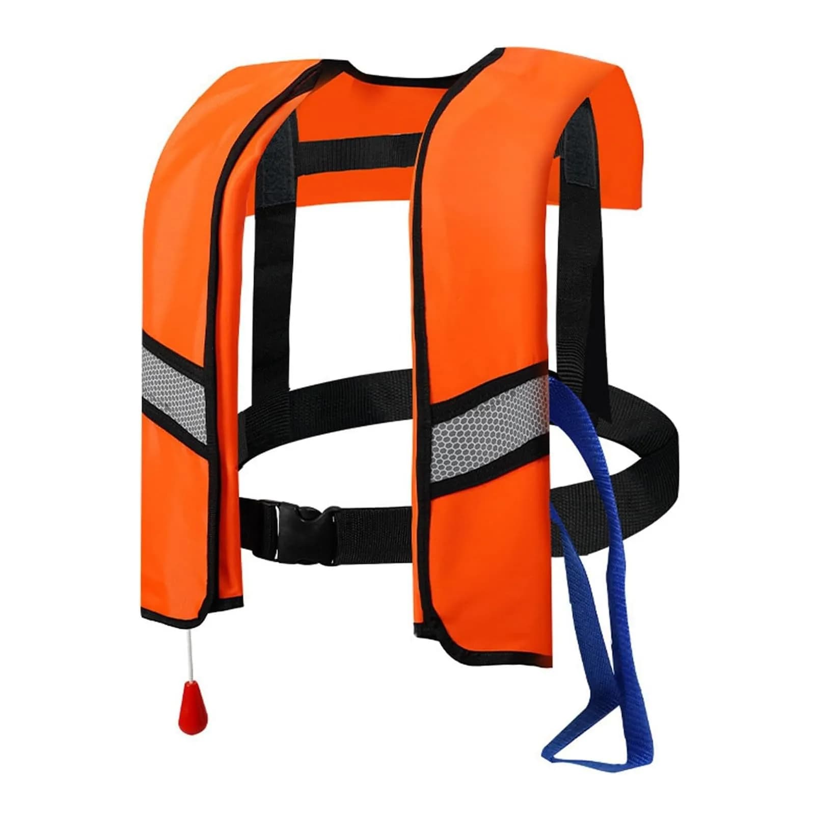 ‌ Giubbotto di salvataggio con gonfiaggio automatico con strisce riflettenti Fischio di sicurezza per sport acquatici per adulti Kayak Pesca Canottaggio Attrezzatura di emergenza