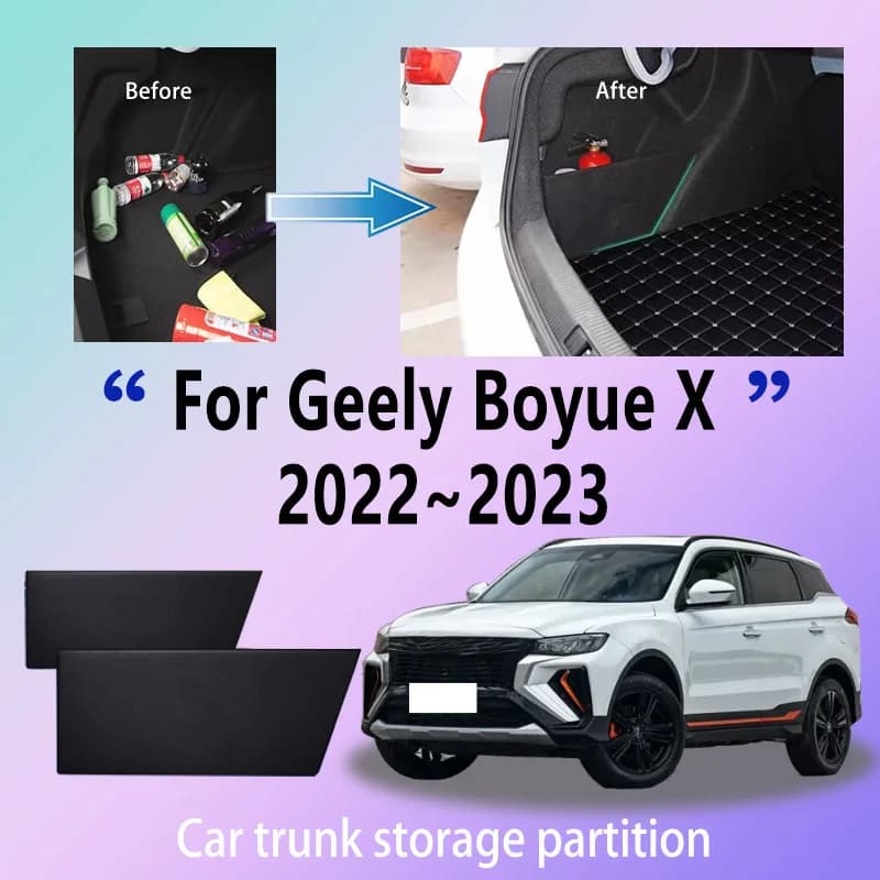 Accessori auto Per Geely Boyue X 2022 ~ 2023 2022 23 Tronco Partizione di Stoccaggio Multifunzione di Stoccaggio Auto Parti Interni organizzatore