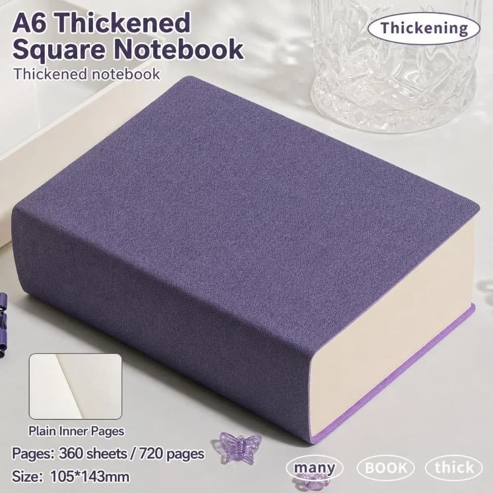 Portable 720 Pages Small Notepad A6 Square Draft Notebooks Student Stationery Ultra Thick Blank Sketchbook School Supplies