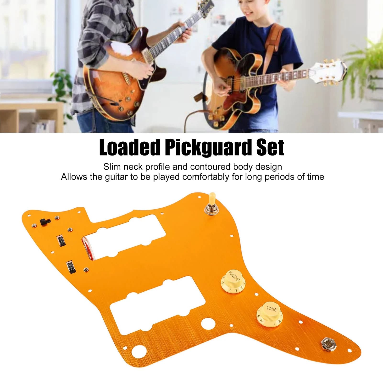 Set di accessori per chitarra: Pickguard precablato in metallo e plastica, piastra protettiva e backplate