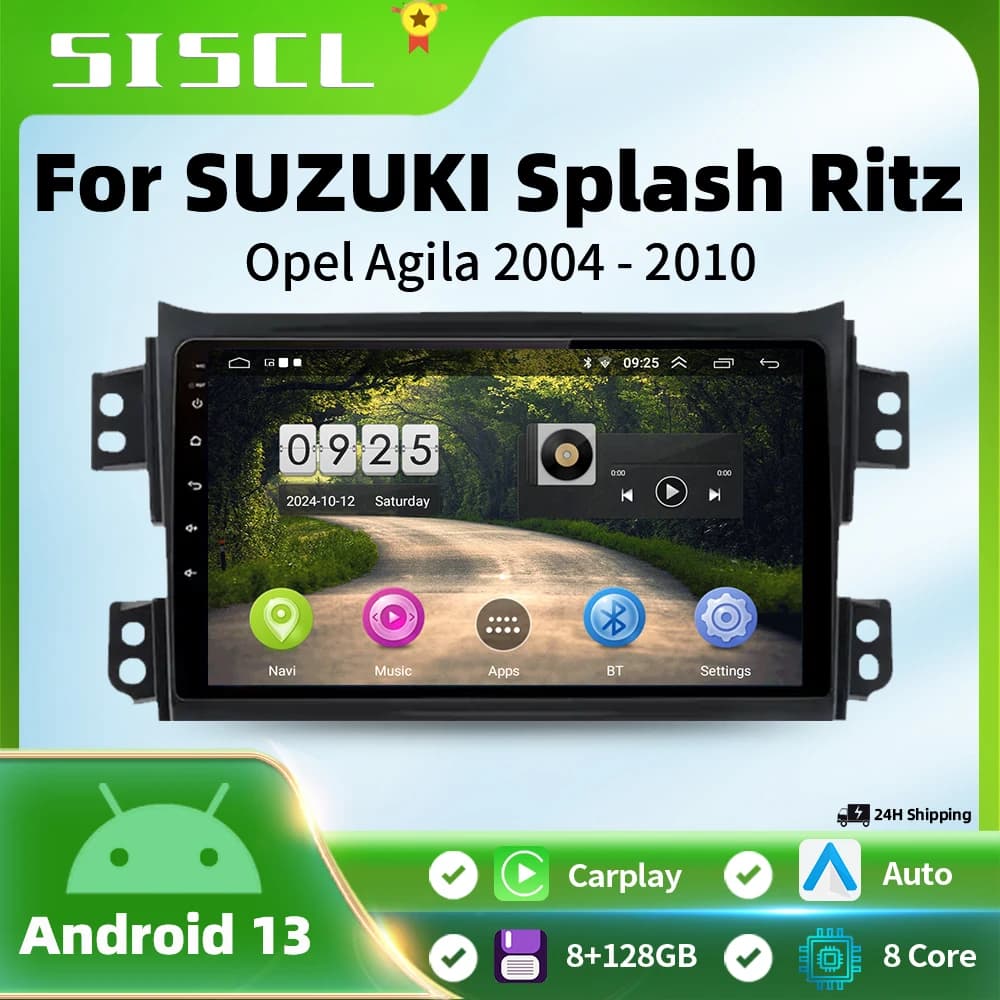 Per OPEL Agila SUZUKI Splash Ritz 2008-2014 Android Auto Radio Lettore Multimediale di Navigazione GPS Carplay Touch Screen Auto Stereo