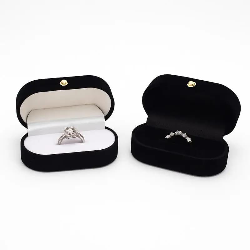 1PCS Mini Portable Felt Ring Box Wedding Pair Ring Storage Case Small Ear Stud Jewelry Organizer Box