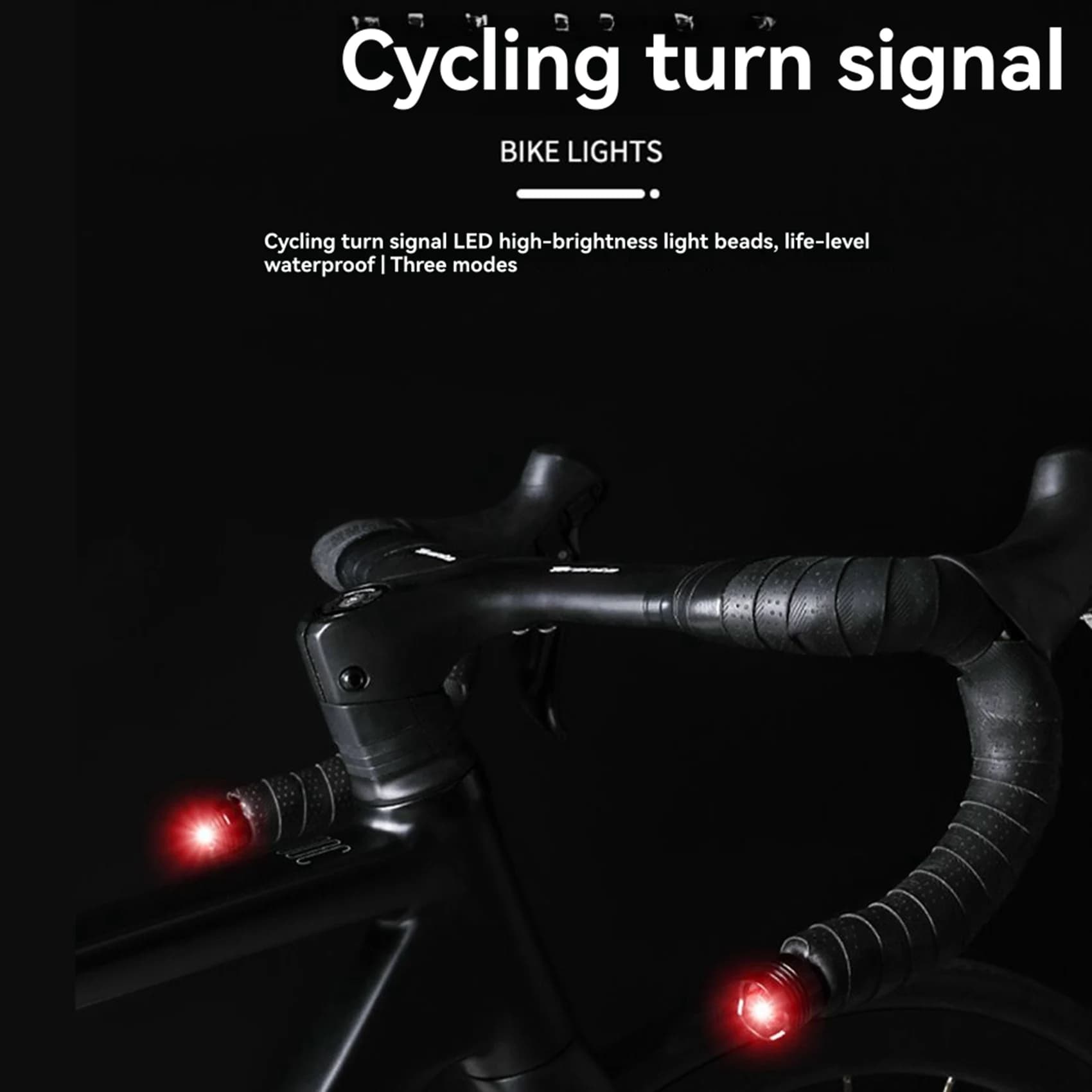 【SPECIAL】4PCS Bike Turn Signal Light Bicycle Handlebar Safety Light Warning Light Cycling Equipment Cycling LED Light For Night