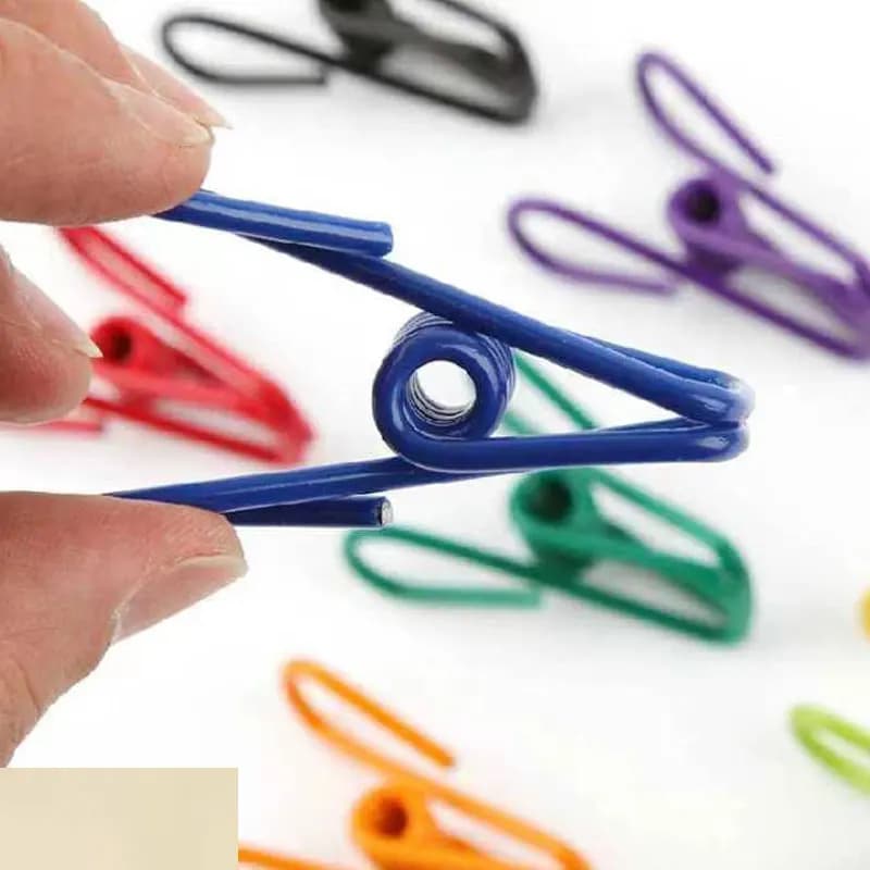 10 Pcs Steel Wire Clip Bag Clip Utility Clip Food Packages Sealing Clip Colorful PVC-Coated laundry Clothesline Clamping clothes
