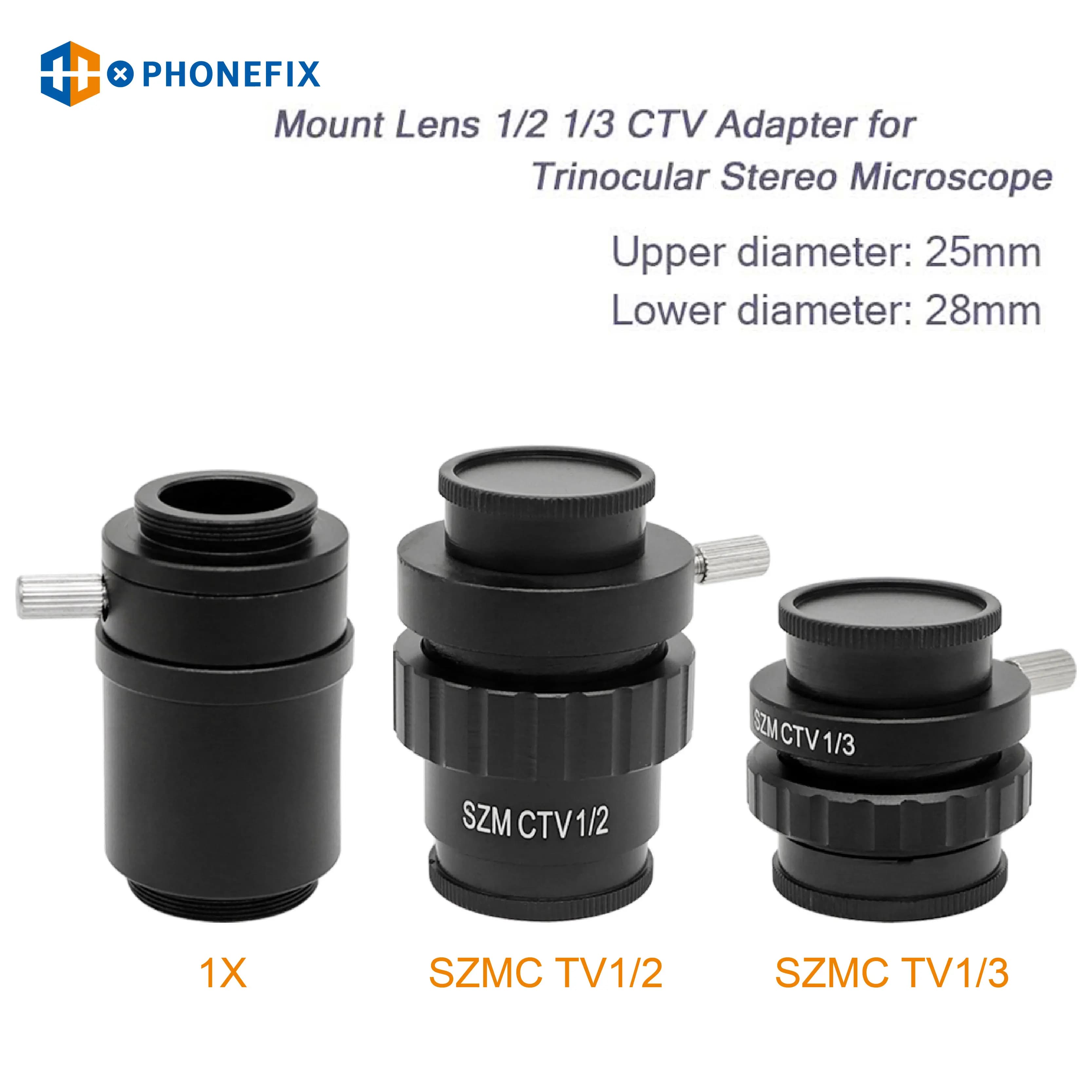 Phonefix 0.5X 0.35X 1X C-Mount Lens Szmc TV1/2 TV1/3 Ctv Adattatore per Trinoculare Stereo microscopio Accessori di Ricambio