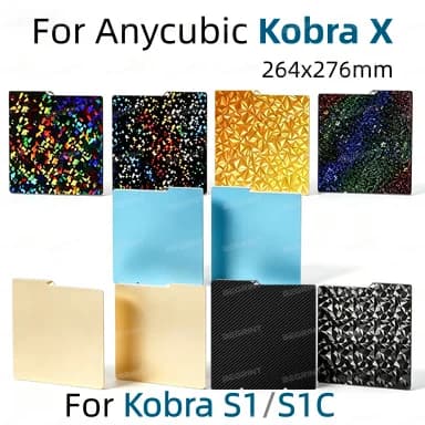 For Anycubic Kobra X Plate Kobra S1 Combo Build Plate PEI Textured 264x276mm Spring Steel Sheet For Anycubic Kobra S1 Hot Bed