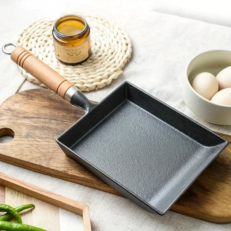 Padella per uova in ghisa giapponese Padella quadrata antiaderente per pancake Pentole da cucina per la casa Strumenti di cottura facili da pulire