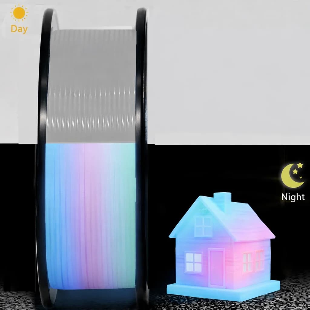 Filajoy3D Filament PLA Luminescent for 3D Printer 1.75mm Color Rainbow Dimensional Accuracy +/- 0.03mm Coil 250g