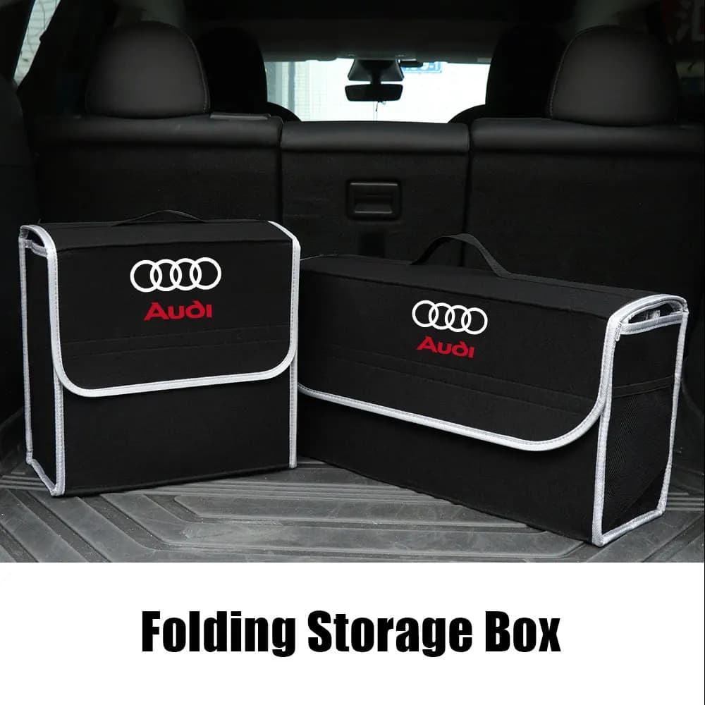 Organizer Pieghevole in Feltro per Bagagliaio Auto con Logo per Audi S-Line A3 8P S3 A4 B8 B7 A6 C5 C7 A5 Q3 Q5 Q7 TT A1 RS Quattro S