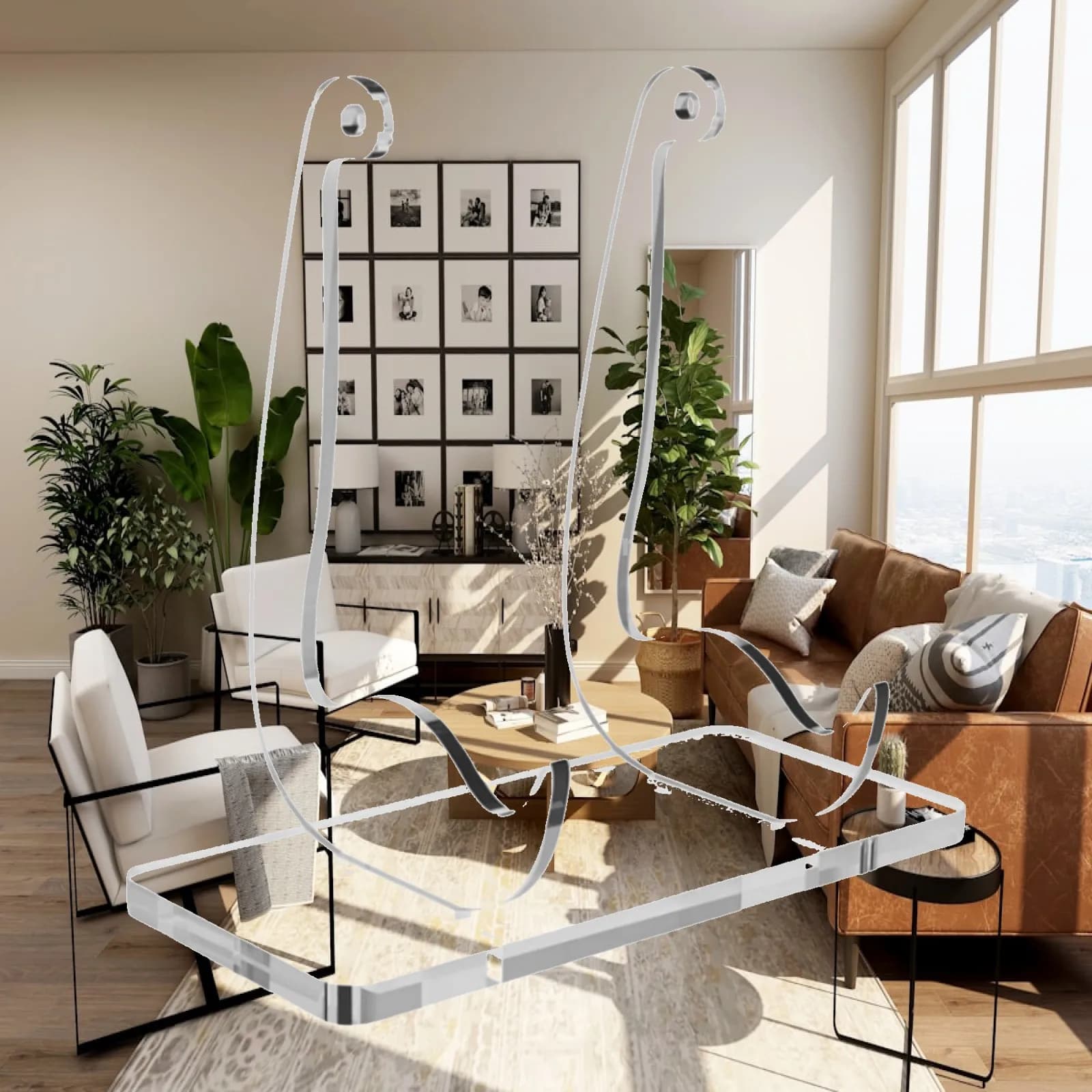 Acrylic Plate Holder Display Stand Durable Art Craft Picture Frame Easel Stand for Office Desk Decoration
