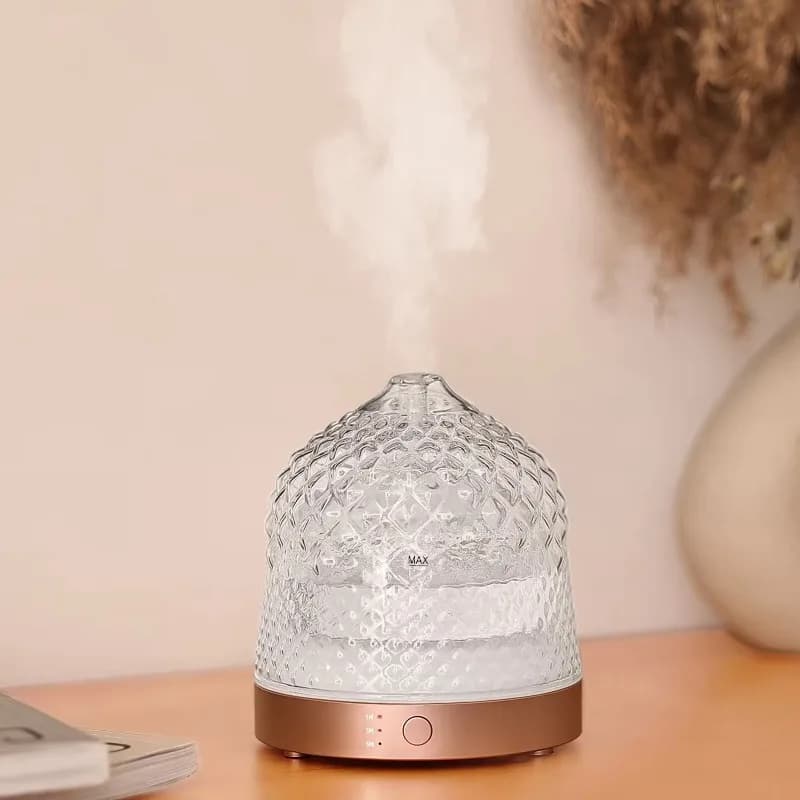 Diffusore di Aromi Elettronico in Vetro, Umidificatore per Oli Essenziali