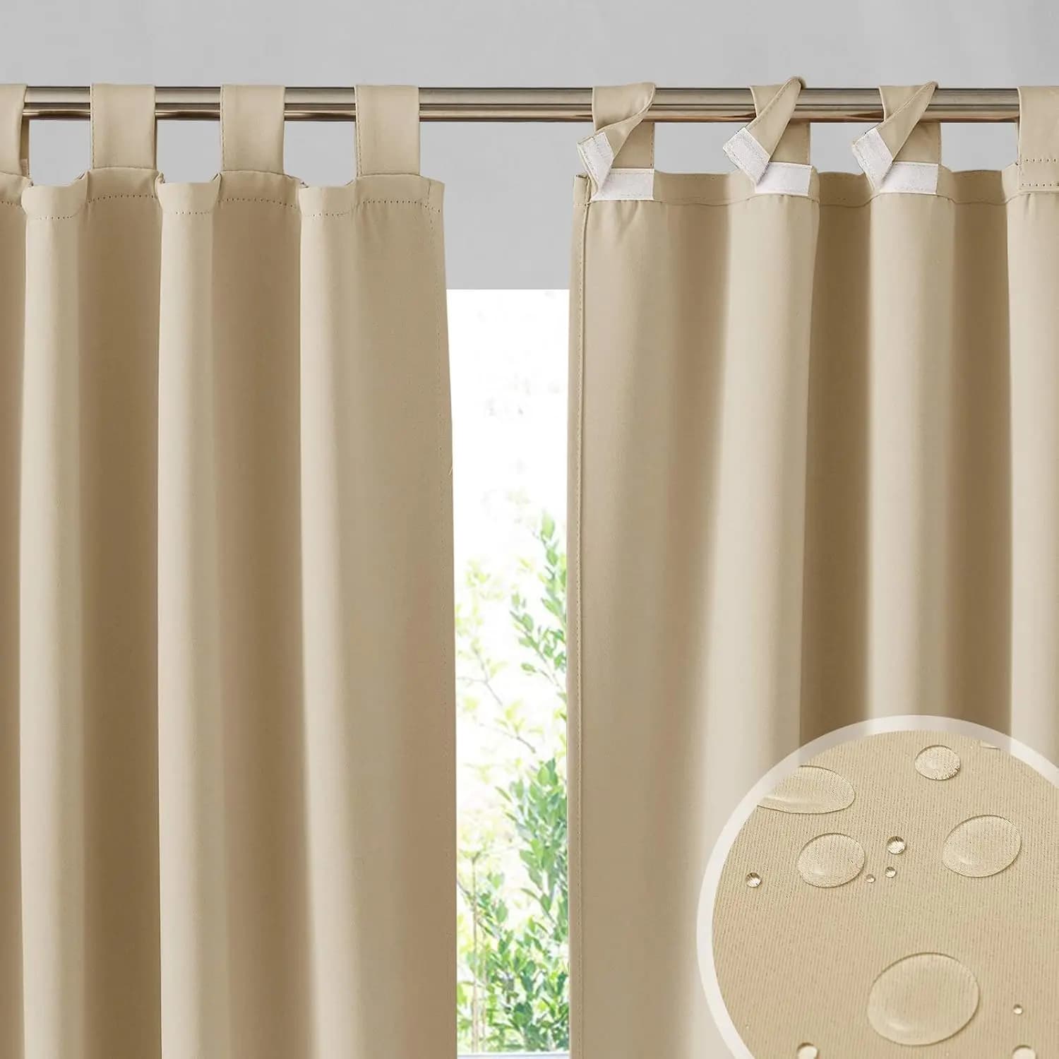 Tende da esterno extra larghe per patio, impermeabili e per la privacy, L100 x L84, Beige