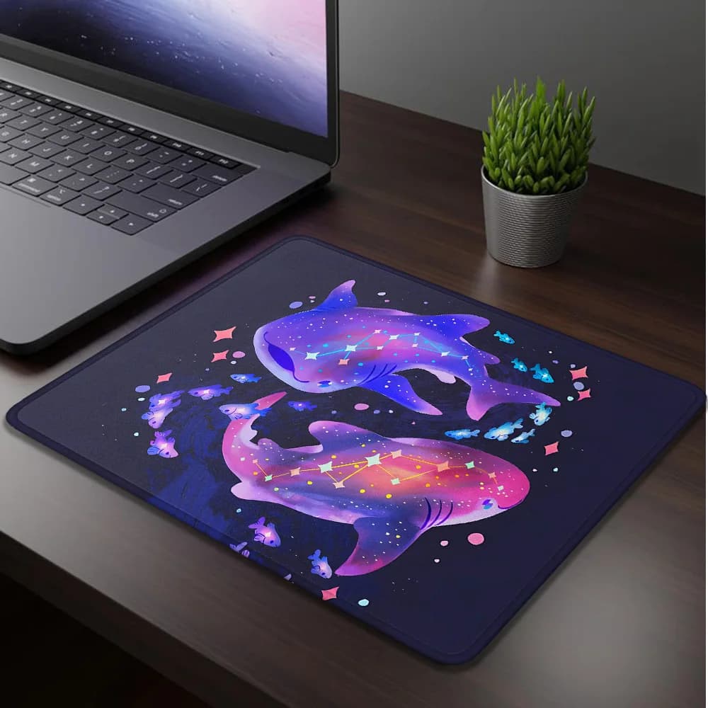 Tappetino per mouse piccolo Starry Whale Shark, tappetino per tastiera, accessori da gaming per PC, tappetino da scrivania, mousepad, tappetini per mouse, mousepad da scrivania