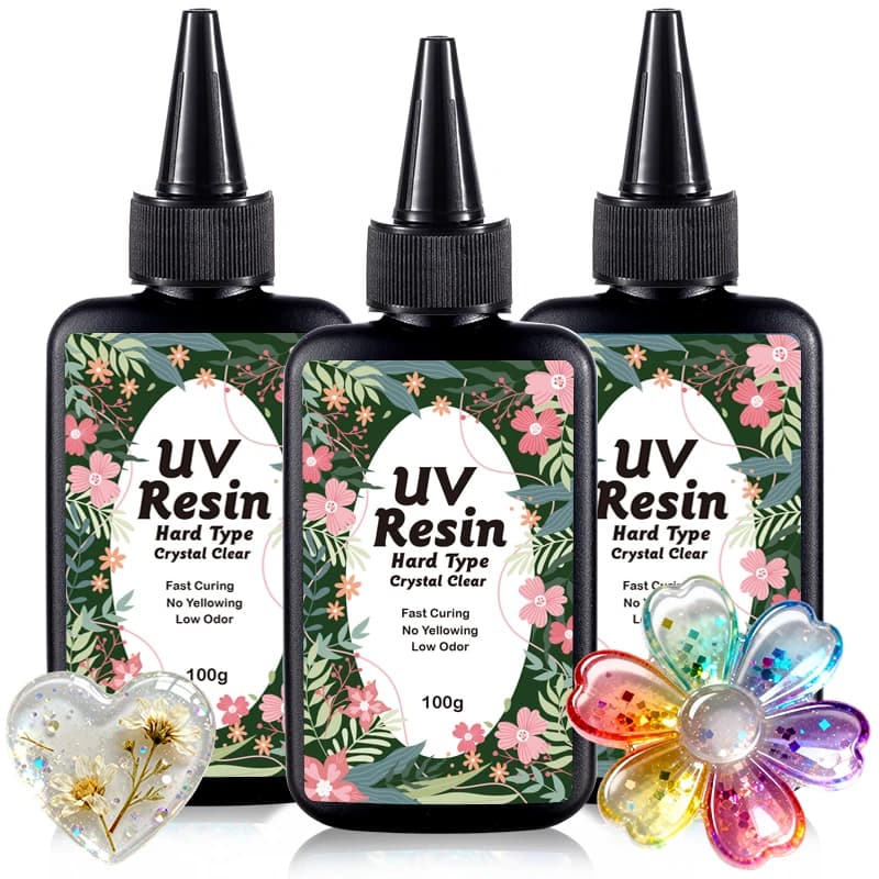 Kit di Resina UV di Tipo Duro Cristallino Recentemente Aggiornato, Premiscelato, a Polimerizzazione Rapida per Creazione di Gioielli e Artigianato Fai-da-Te