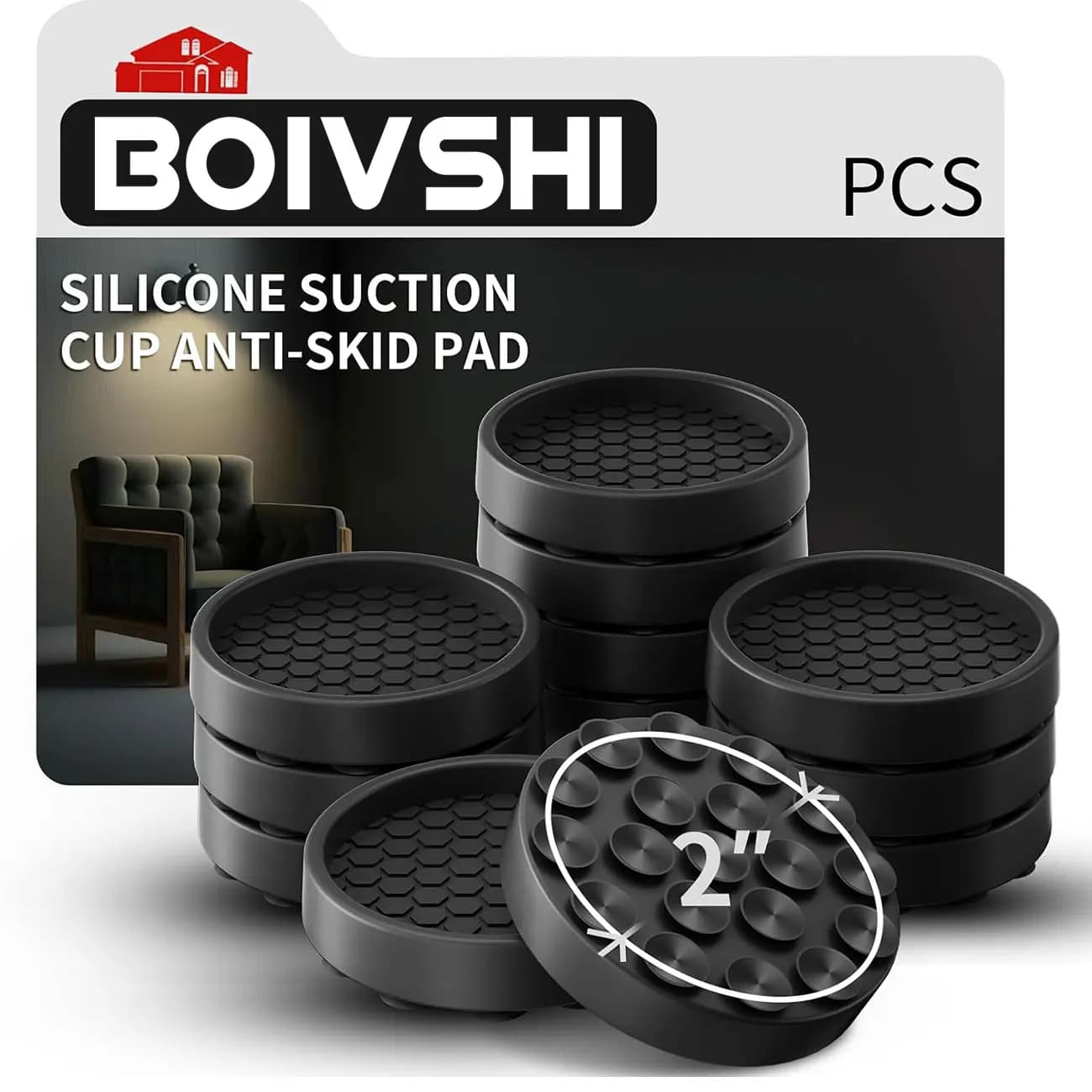 BOIVSHI 4 pezzi di cuscinetti antivibranti per lavatrice, prevengono lo scivolamento, base insonorizzante per elettrodomestici, protezione per pavimento