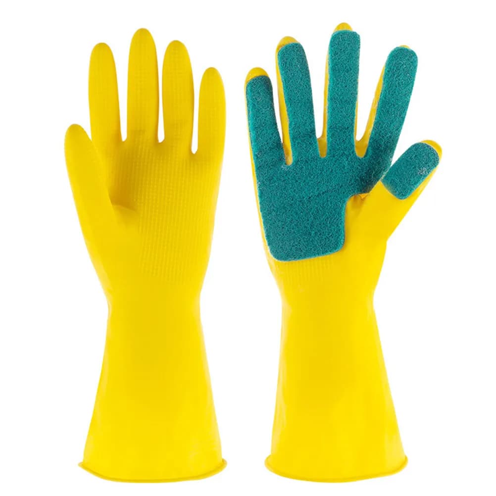 1 paio di guanti per la pulizia in lattice impermeabili e resistenti all'olio con spugna assorbente per lavare i piatti, lavori domestici, cucina, auto, giardino