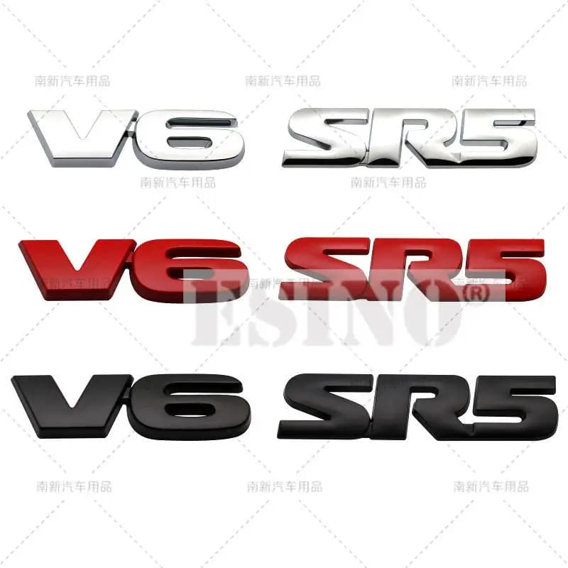 Car Styling V6 SR5 3D In Lega di Metallo Adesivo Emblema Baule Posteriore Distintivo Parafango Adesivo Corpo Decalcomania per Toyota Tacoma 4Runner Sequoia