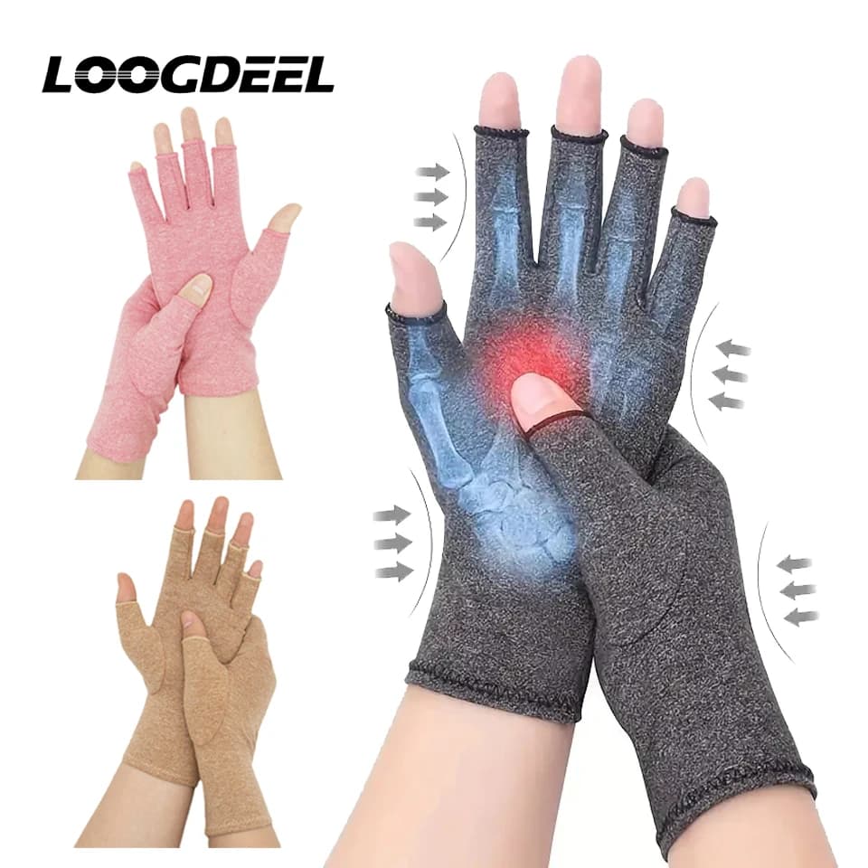 LOOGDEEL 1 pair of compression gloves support for wrist arthritis braces women's wrist braces men's fitness pressure gloves half fingers