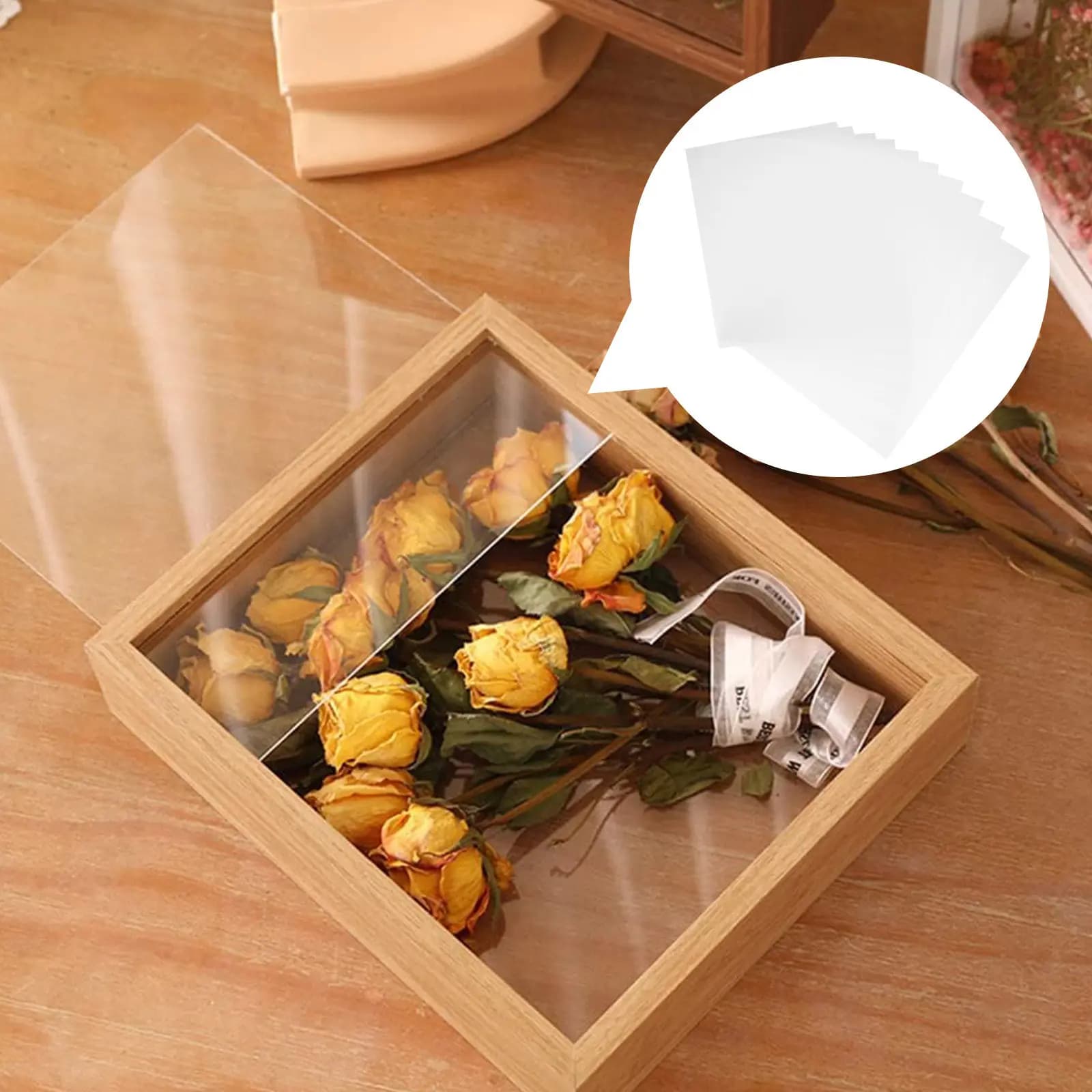 10 Pezzi Foglio in PVC Trasparente Satinato Semi-Trasparente ad Alta Trasparenza, Cornice Rigida in Plastica per Artigianato, Inserto per Cornice Fotografica