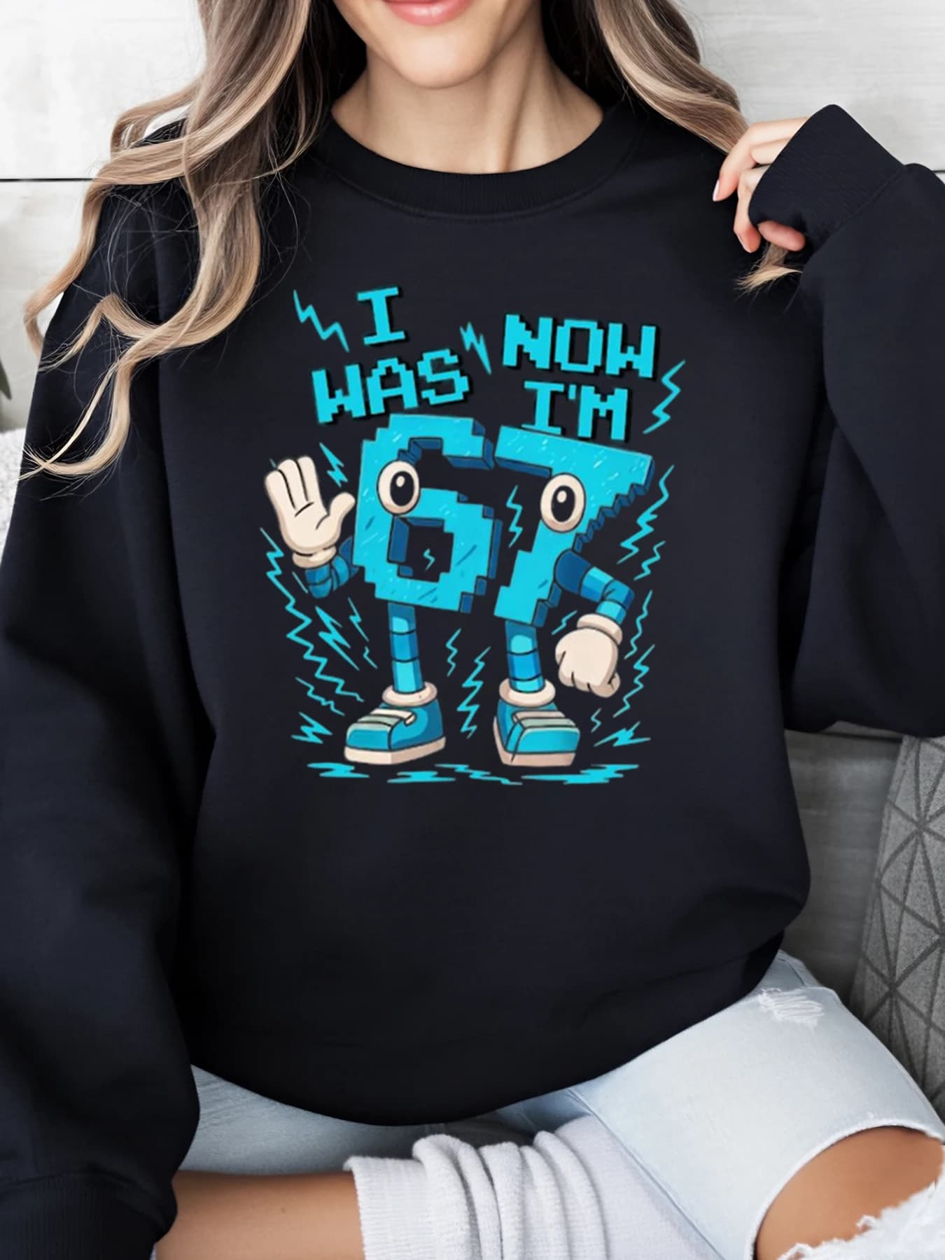 Ho 6 Now are 67 Women's Birthday Celebration Sweatshirt Women's Casual Clothing Gift For Party Black Plus Sizes