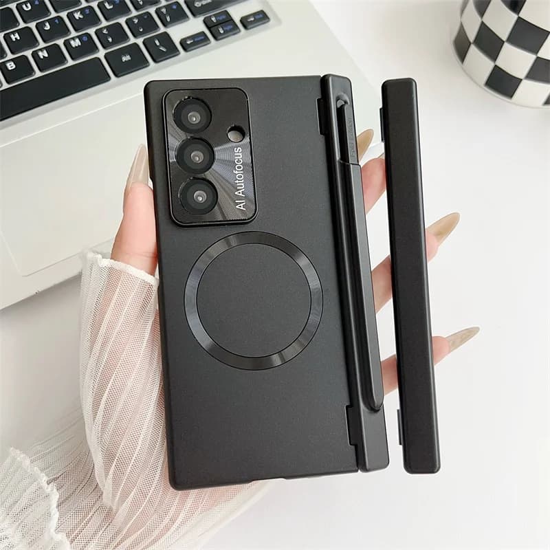 Custodia magnetica per telefono con penna touch a due cerniere per Samsung Galaxy Z Fold 7 6 5G per schermo Magsafe Proteggi pellicola antiurto