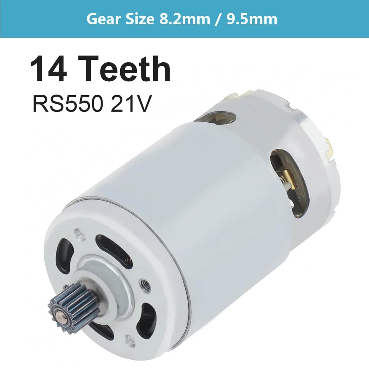 Motore DC RS550 8,2 mm/9,5 mm Micro motore con ingranaggio a 14 denti 21 V 25000 giri/min Motore per sega elettrica per sega a mano ricaricabile/trapano elettrico