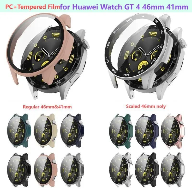 Custodia per PC + pellicola temperata per Huawei Watch GT 4 46mm 41mm Smart Watch Cover per paraurti Orologio con schermo in vetro pieno GT4 Telaio protettivo