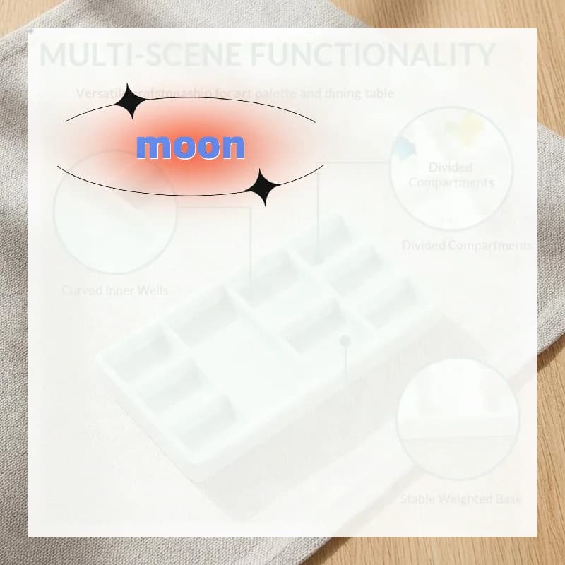 Easy Clean Ceramic Square Multi Grid Paint Palette Portable Watercolor Oil Tray for Home Studio Hobby Painters