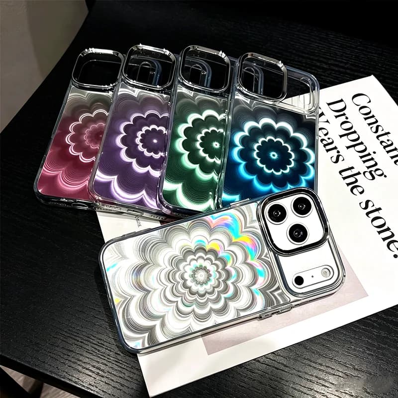 Gradient Aurora Laser Phone Case For Tecno Spark GO 1 3 2025 2024 2023 10 20 40 Pro Plus 40C 30C 20C Pop 10C 20 9 8 7 Soft Cover
