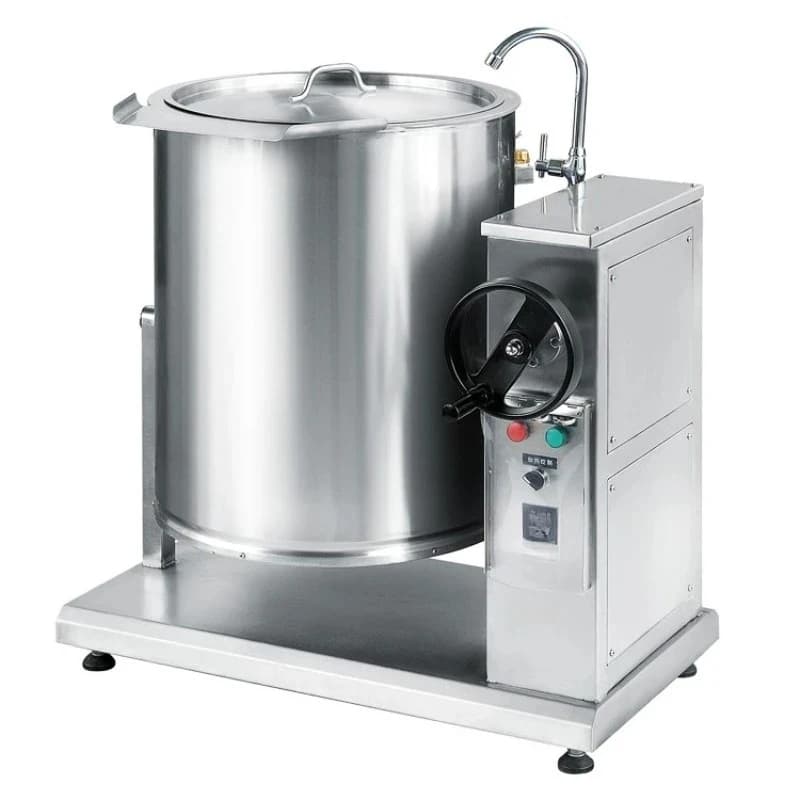 Open Top Commercial Broth Cooking Container Fuel Heating Soup Simmer Kettle 150L 60L Kitchen Boiling Vessel