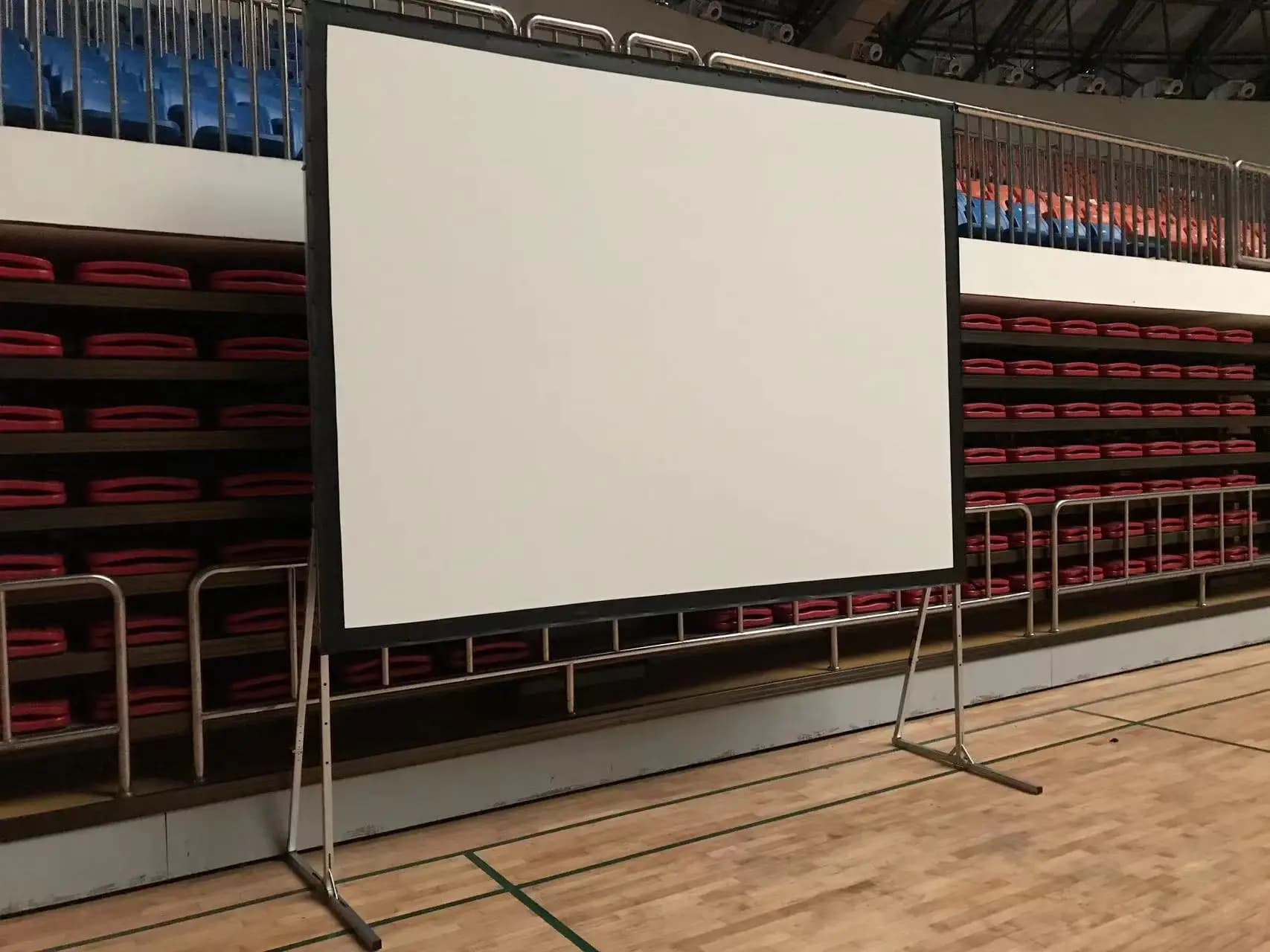 Schermo di Proiezione per Cinema all'Aperto da 100 Pollici, Schermo Pieghevole Rapido in PVC Bianco Opaco con Supporto