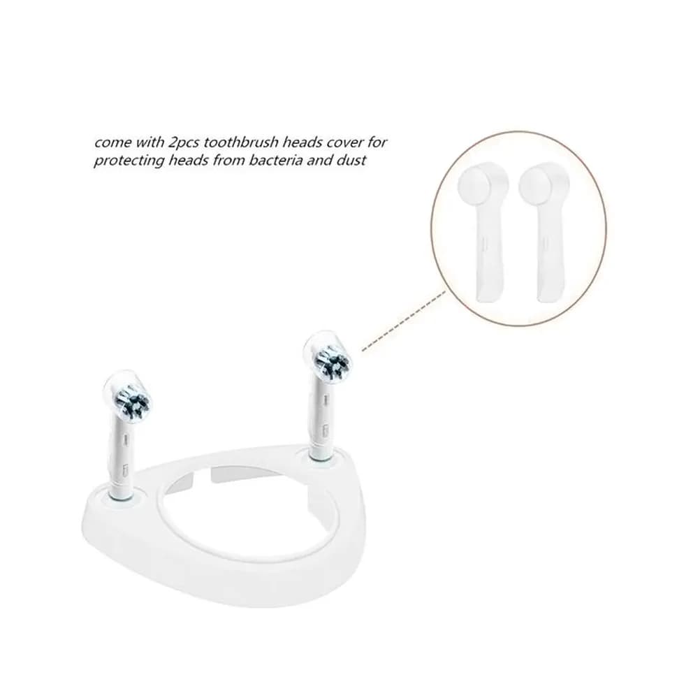 Support for Electric Brushes, Organizing Base for Two Heads, Protective Case for Heads, Cleaning Container