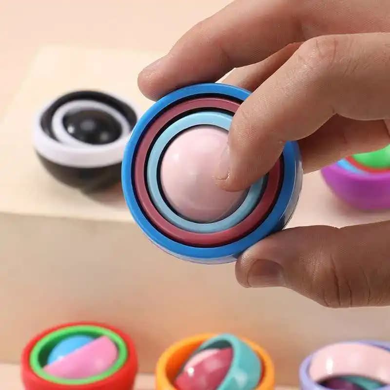2 Pezzi Gyro Fidget Spinner Ball Infinite Flip, Giocattoli Sensoriali Antistress per ADHD, Autismo, Regali per Adulti, Adolescenti e Ragazzi