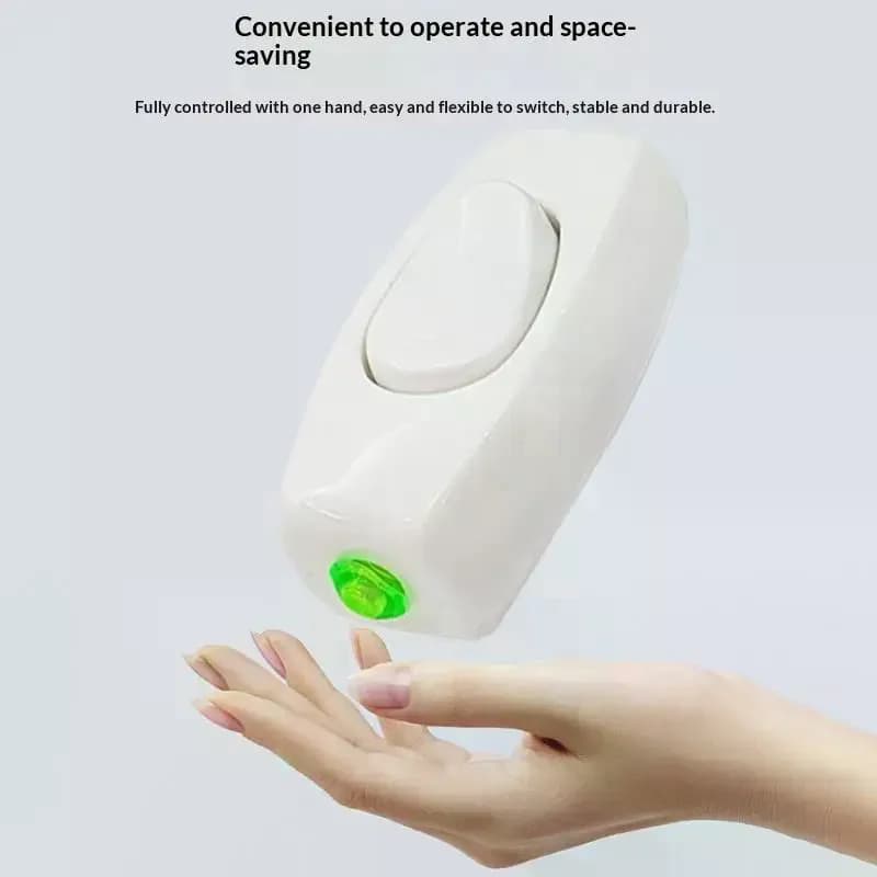 Interruttore Luce 1 Pezzo per Casa, Classico Bianco, ON/OFF in Linea, per Lampada da Tavolo/Comodino, Cavo Elettrico, Accessori Elettrici