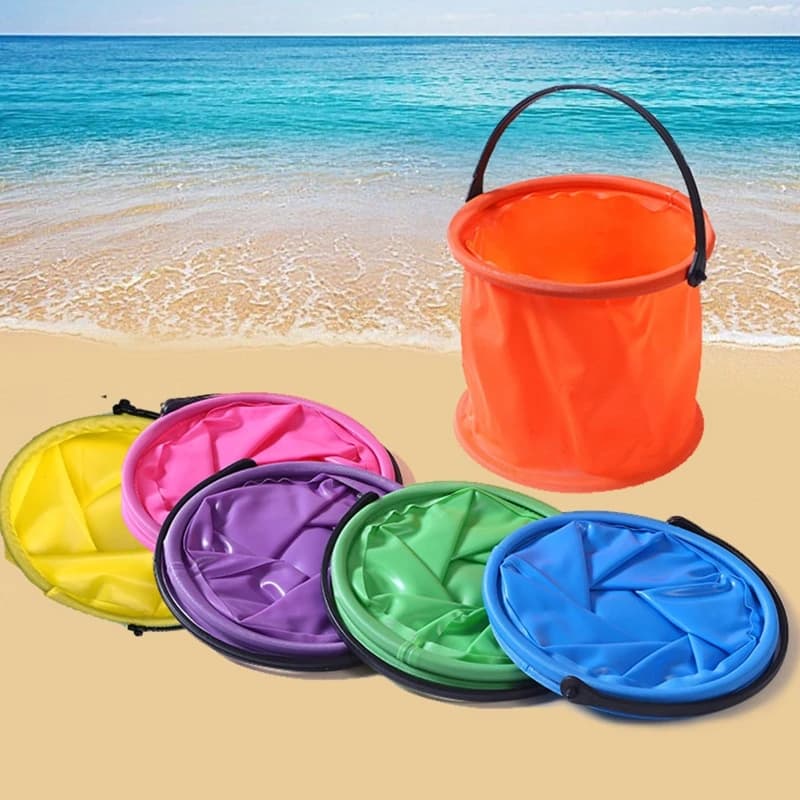 Spiaggia di sabbia gioco secchio giocattolo pieghevole pieghevole secchio strumento di giardinaggio all'aperto piscina di sabbia strumento di gioco giocattolo bambini estate favore