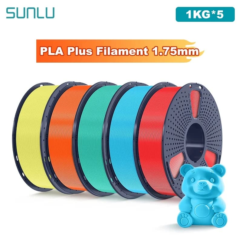 SUNLU 5KG PLA Plus/Filament for 3D Printer Transparent Coil 1.75 mm 1000 g (2.2 lbs) Filament without order Nods Suitable for most FDM printers