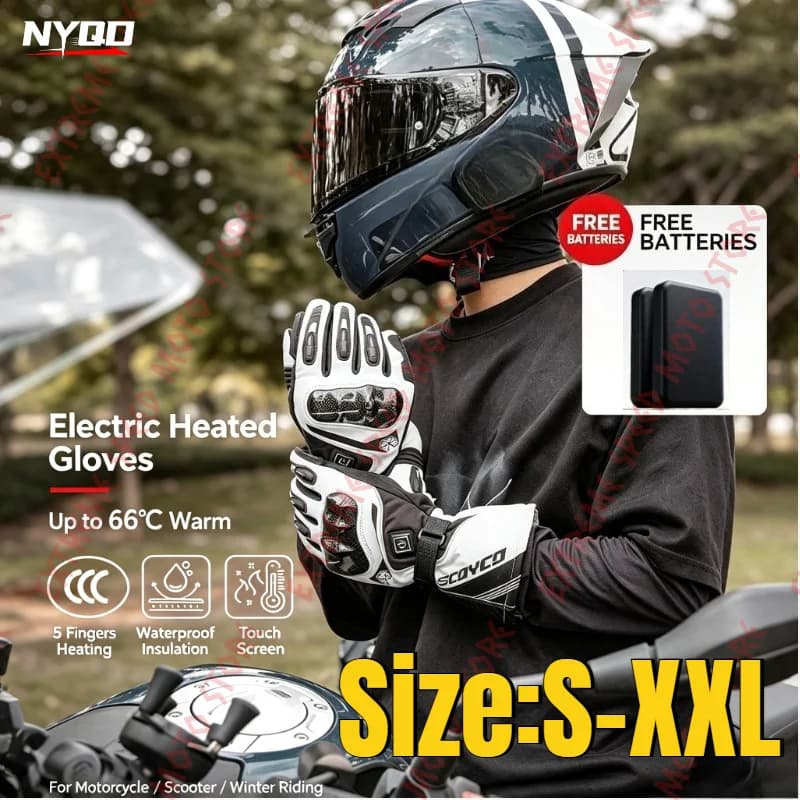 Motorcycle Electric Heating Gloves Riding Carbon Fiber Winter Warm Windshield Waterproof Racing Motorcycle Travel Men Women