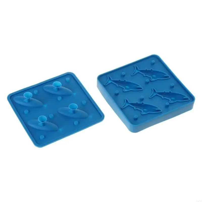 Vassoi per ghiaccio Stampo per ghiaccio unico a forma squalo Stampo in silicone per ghiaccio Antiaderente Resistente X3UC