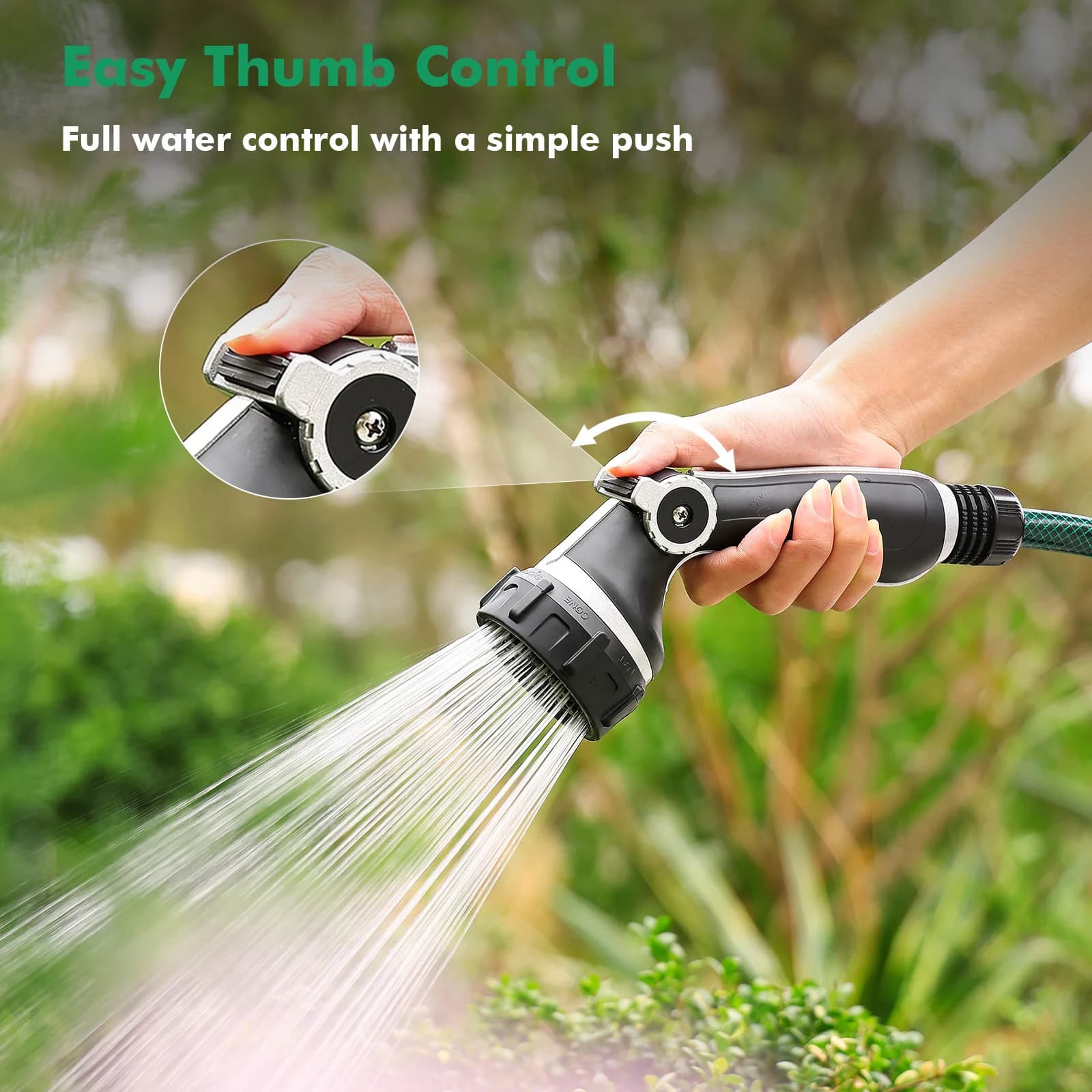 Heavy Duty Garden Hose Nozzle High Pressure Hose Spray Nozzle with 3 Adjustable Jet ModesFor Watering, Washing, Cleaning