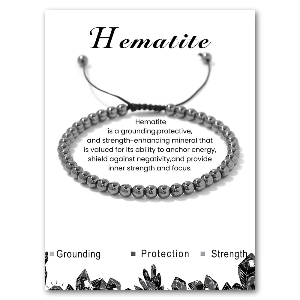 Bracciale in pietra naturale ematite Bracciale rotondo con perline di amazzonite occhio di tigre da 4 mm per donna Uomo Regalo di gioielli di amicizia all'ingrosso