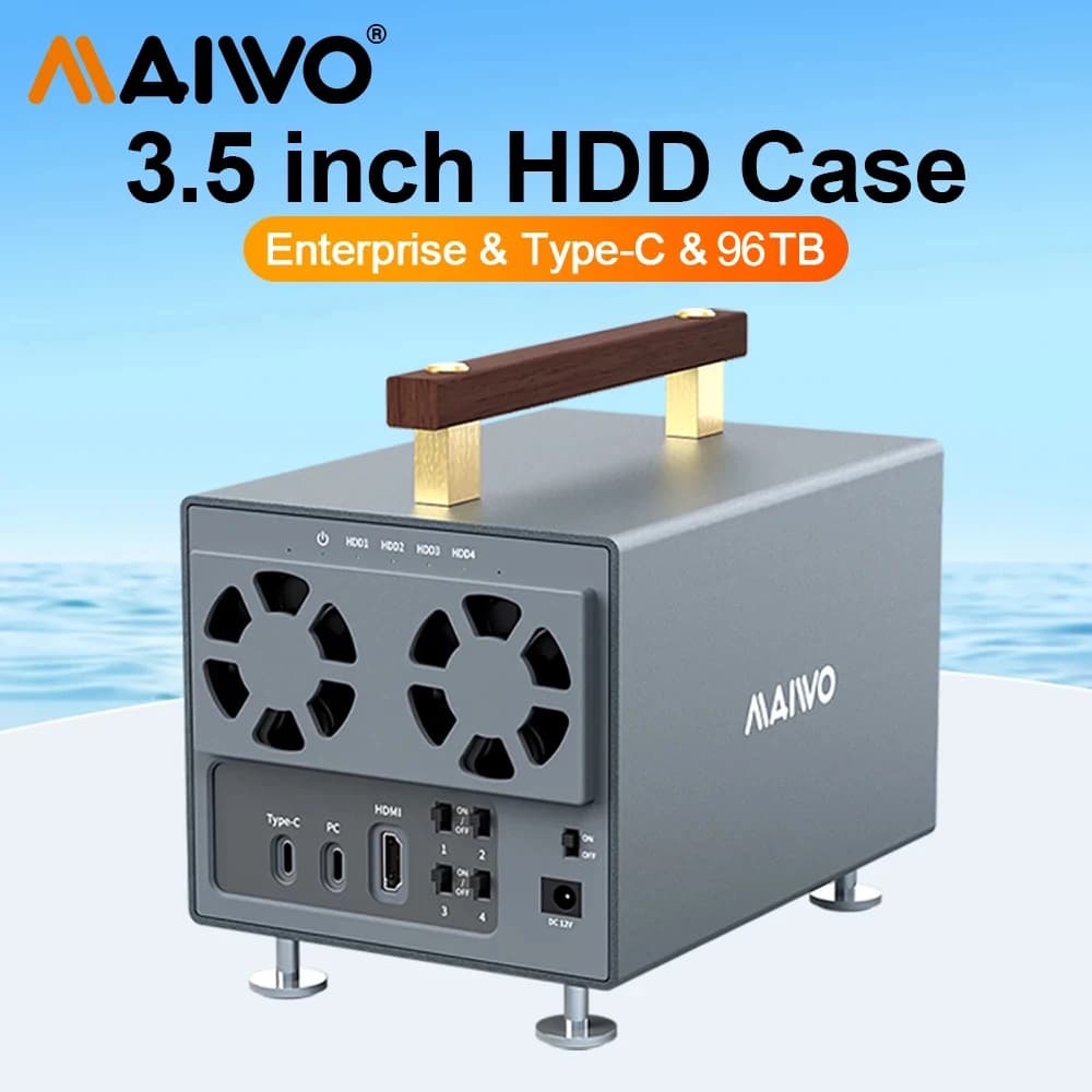 Docking station per disco rigido MAIWO a 4 alloggiamenti SATA a Type-C Docking HDD esterno da 10 Gbps per supporto stazione HDD/SSD da 3,5 pollici HDD da 96 TB