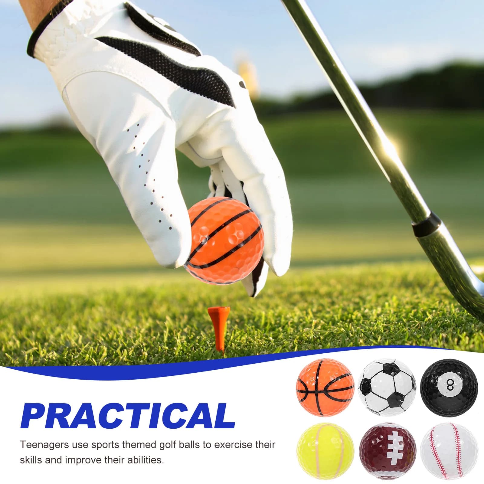 1 set di palline da golf robuste palline da golf colorate per esercizi di abilità, sensazione di mano confortevole, regalo ideale per gli uomini