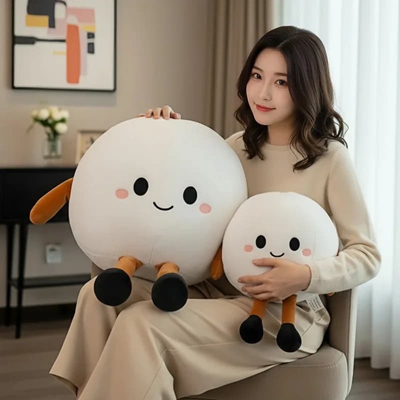 35/50CM Cute Ping Pong Ball Plush Pillow Soft Stuffed Table Tennis Doll with Arms and Legs Kawaii Cushion Fans Birthday Gift