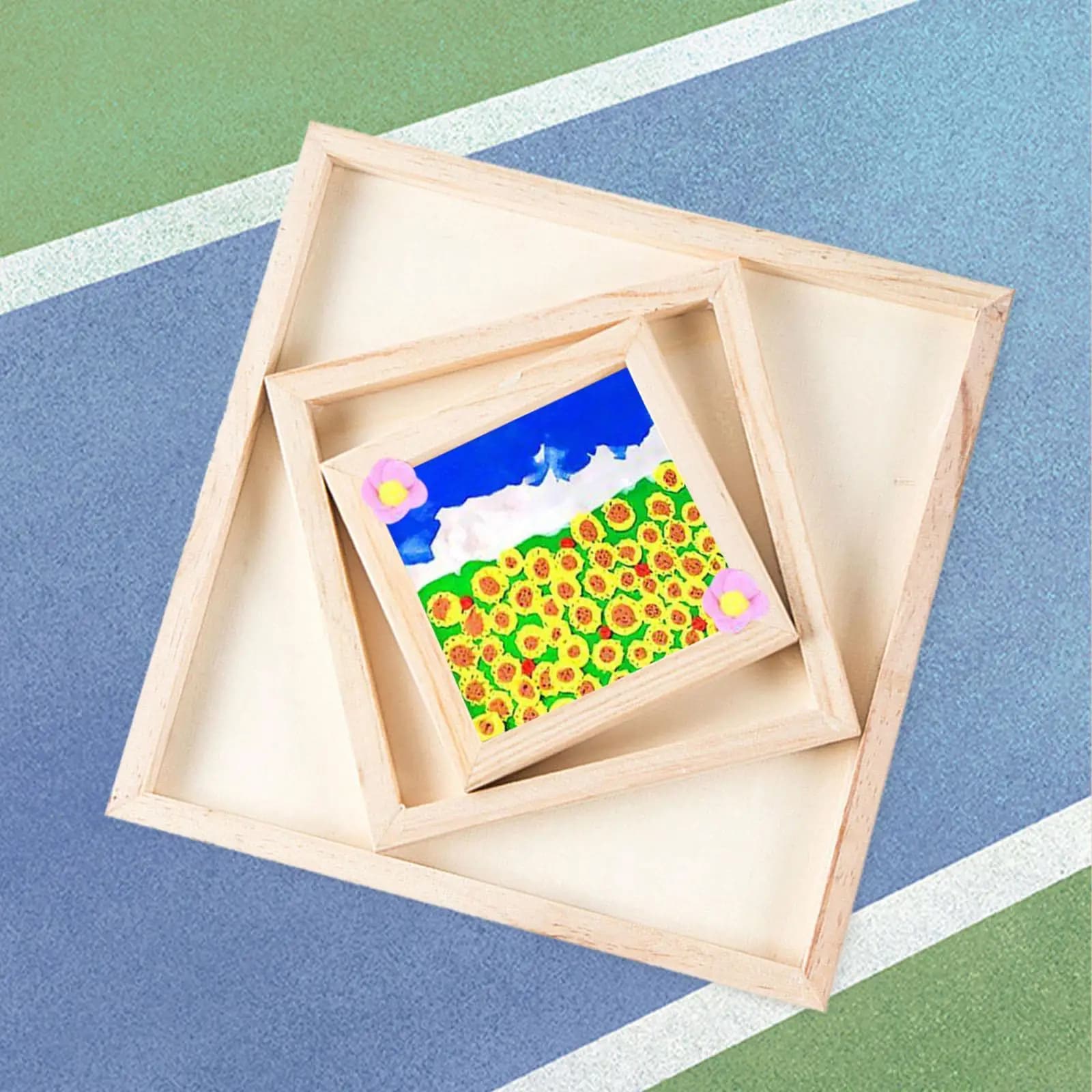 3x Clay Picture Frame DIY Crafting Projects Lightweight Creative Ornament Wooden