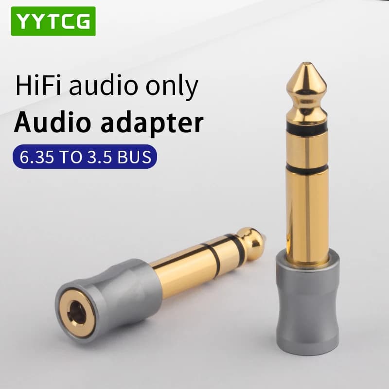 Jack 6.5 Spina maschio da 6,35 mm a connettore femmina da 3,5 mm Adattatore audio per amplificatore per cuffie per telefono cellulare PC Notebook