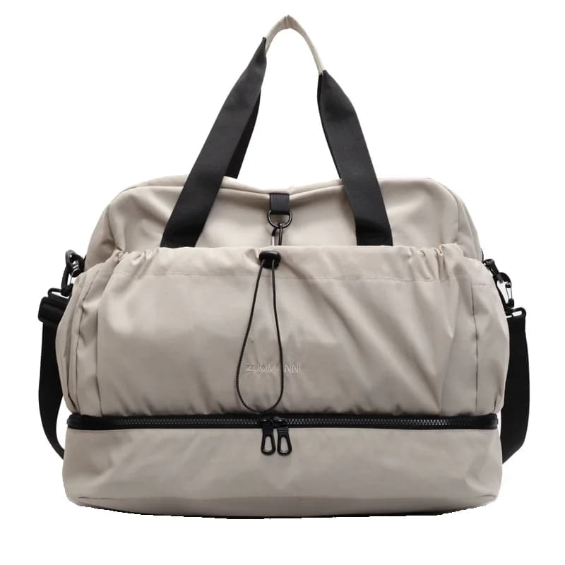 Wet Dry Separation Gym Bag, Couple Short Trip Business Travel Duffel, Simple Casual Large Capacity Luggage with Shoe Compartment