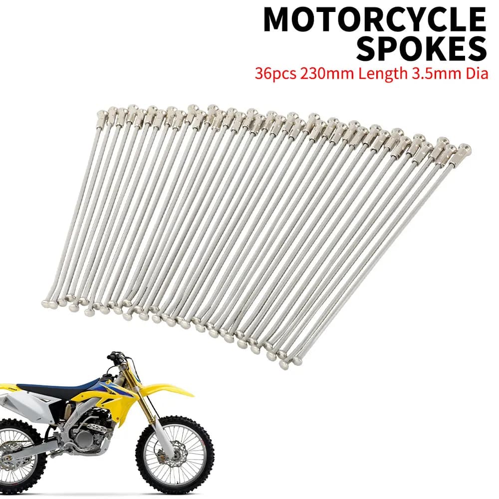 Motocross 36 pz 230mm Lunghezza 3.5mm Diametro Ruota Raggi In Acciaio Capezzoli Per SUZUKI RMZ250 2007-2015 RMZ450 2005-2015 Dirt Bike