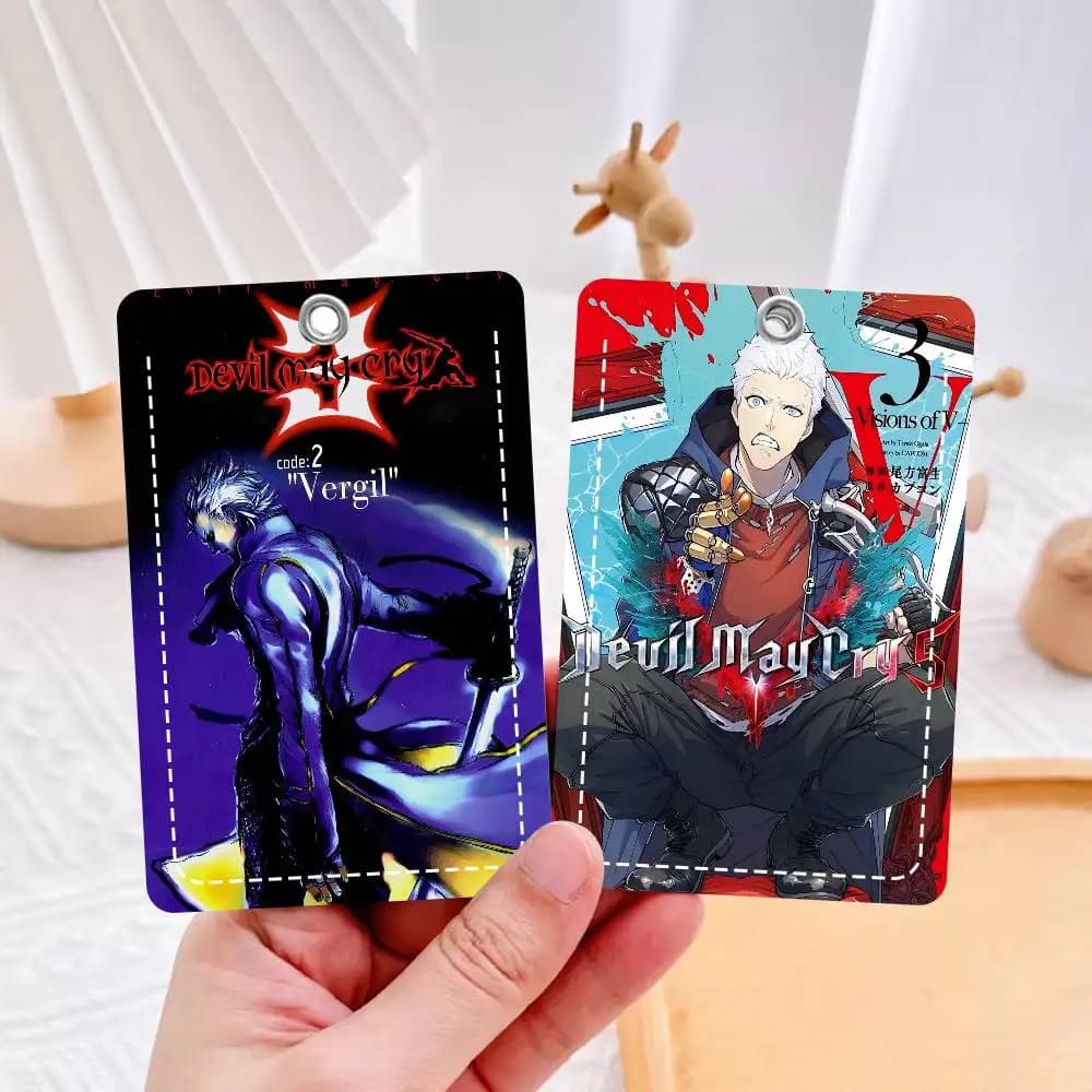 D-Devil M-May Cry Game Elegante custodia per carte in pelle con portachiavi, portafoglio leggero per l'uso quotidiano