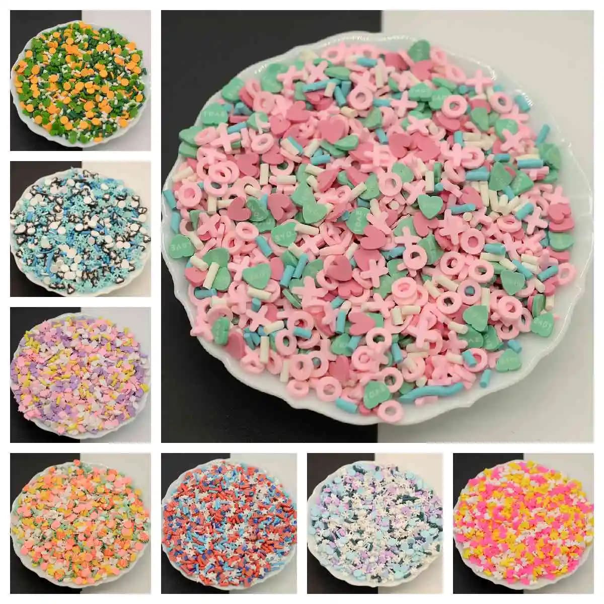 100g/lotto 5-10MM Adorabili Sprinkles in Argilla Polimerica Mix Fluorescenti/Luminosi per Creazioni Artigianali, Confetti Fai da Te, Scrapbooking