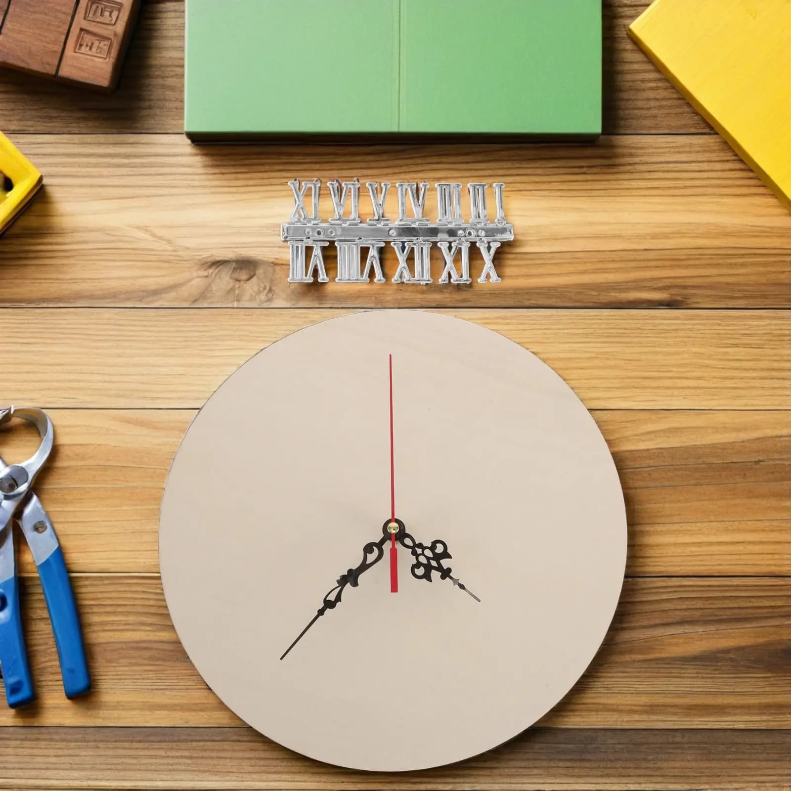 Wall Clock Face Kit Replacement Wood Number Crafting Supplies Faces Only Roman Numeral Decor Kitchen Blank for